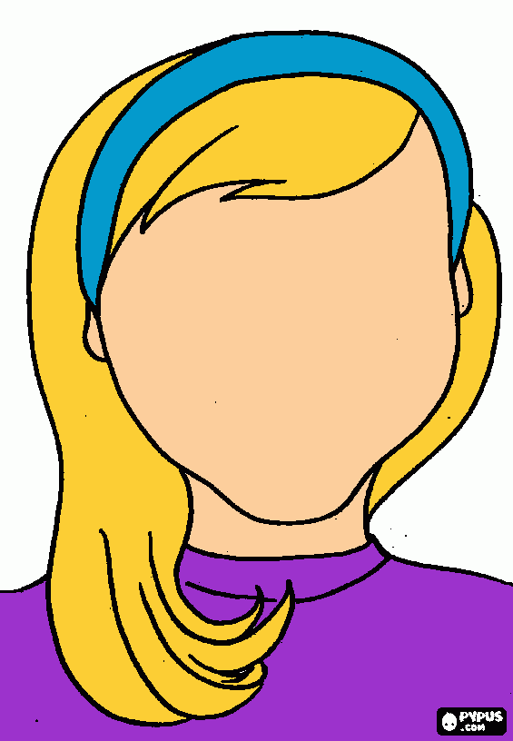 blonde girl coloring page