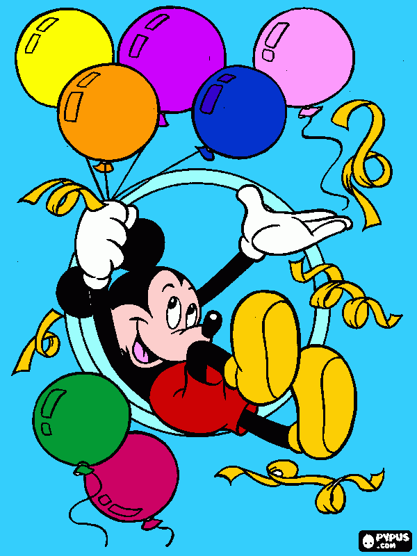 Boldog új évet Miki egér coloring page
