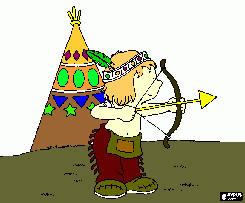 bow shooting bow coloring page