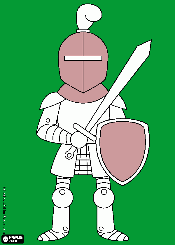 brave knight coloring page