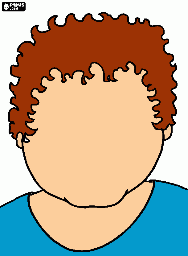 brown hair boy coloring page