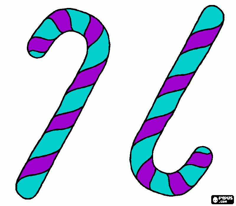 candy canes coloring page