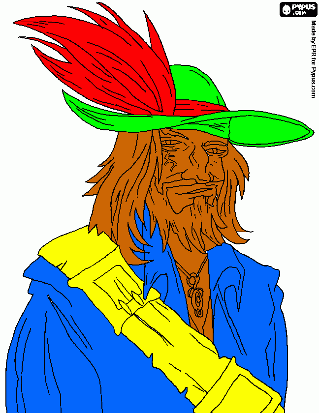 Captain Hector Barbossa coloring page