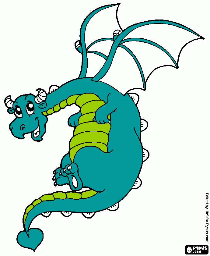 Carly the dragon coloring page