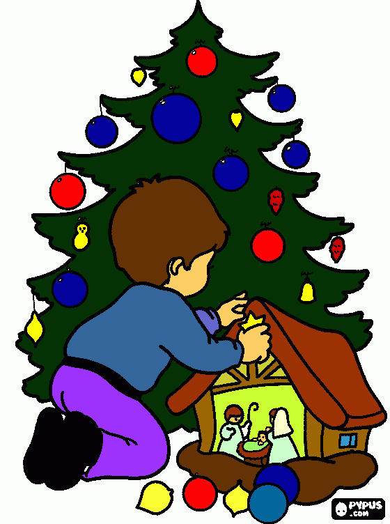 Celebrating christmas coloring page