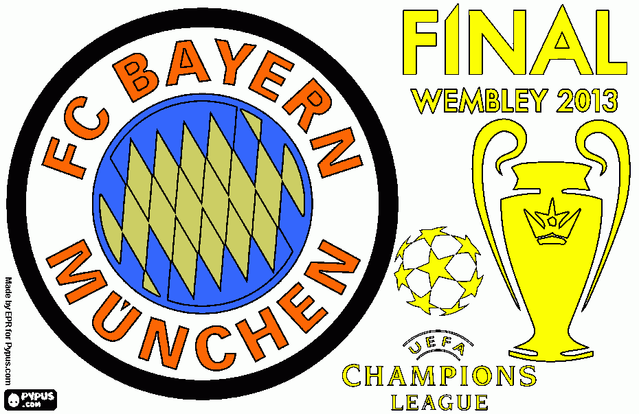 champion of the UEFA Champions League 2012–13  coloring page