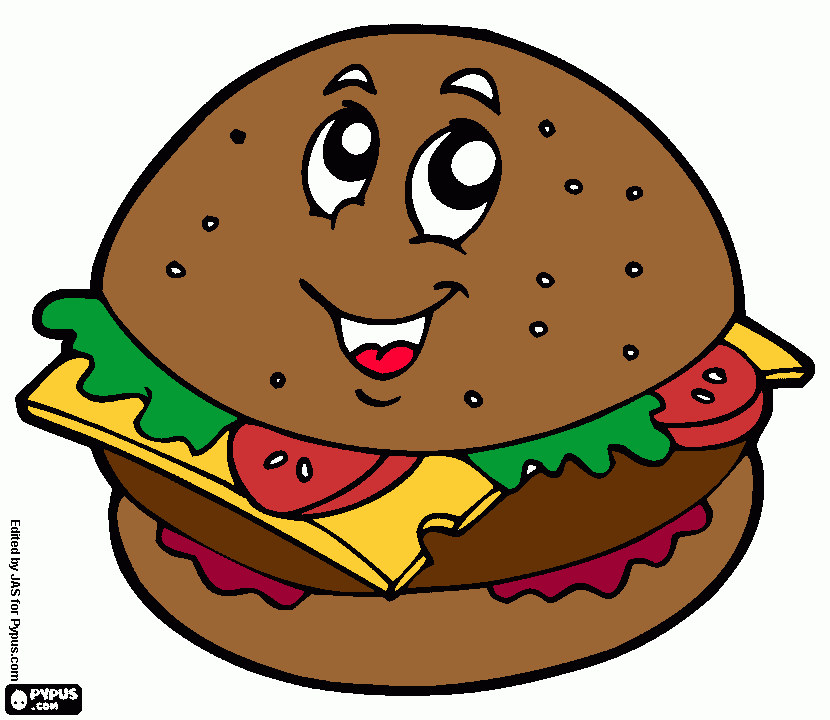 Cheeseburger coloring page