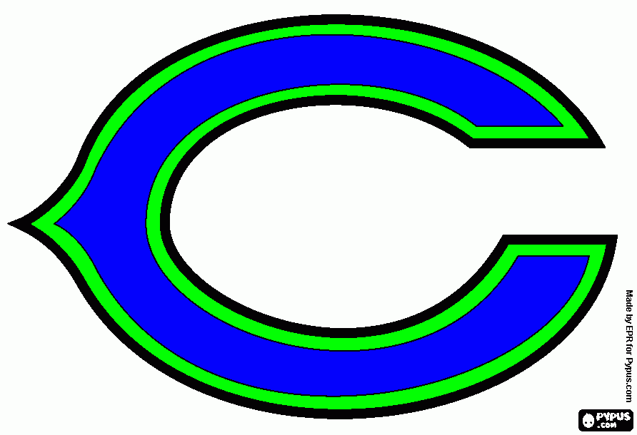 Chicago Bears logo, american football team coloring page