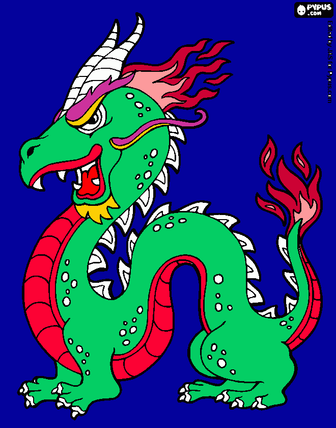 Chinese dragon from Chinese myth coloring page