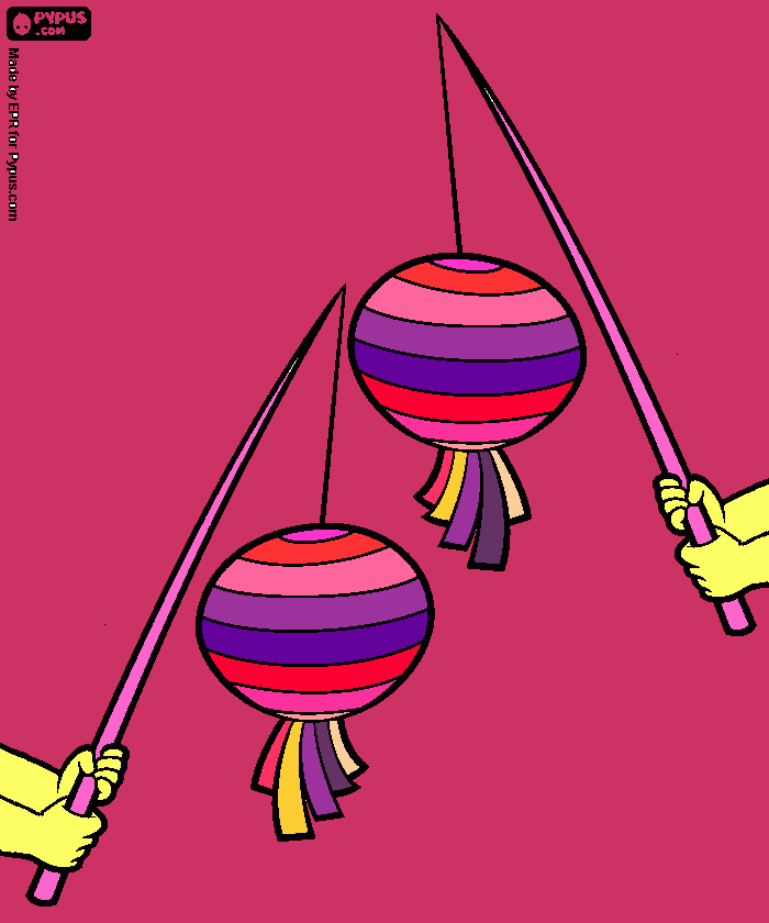 Chnese Paper Lanterns coloring page