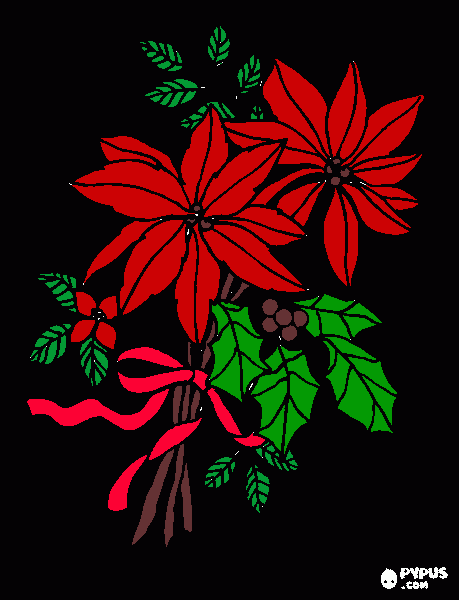christmas flowers coloring page