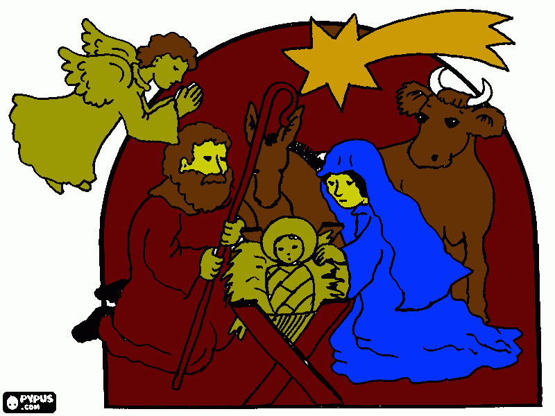 Christmas Manger Pic coloring page