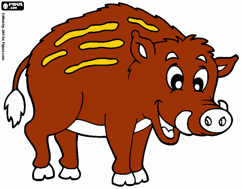 Cinder the wild boar coloring page