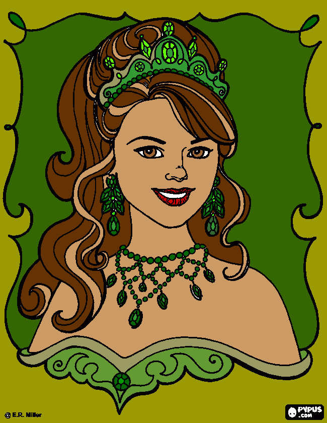 Cinderella BRUNETTE coloring page