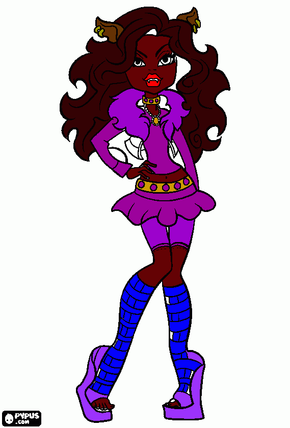 claudeen from monster high coloring page