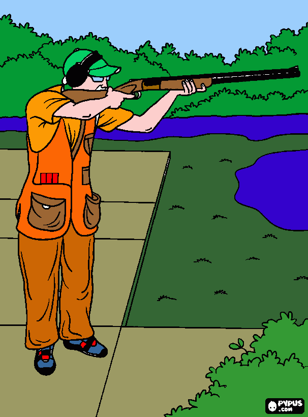 clay shooting coloring page