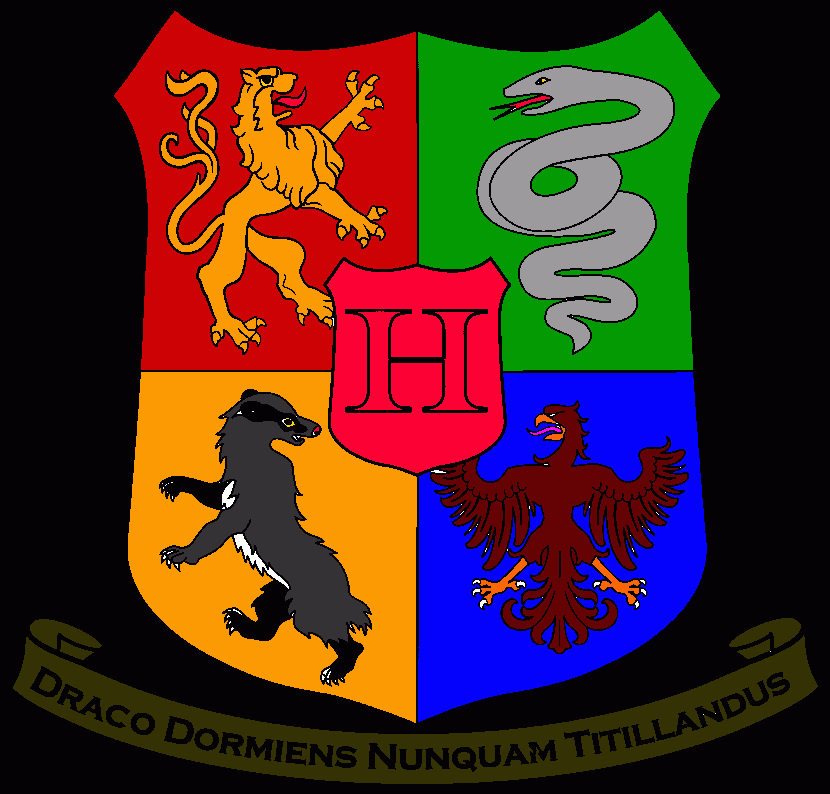 coat of arms of Hogwarts coloring page