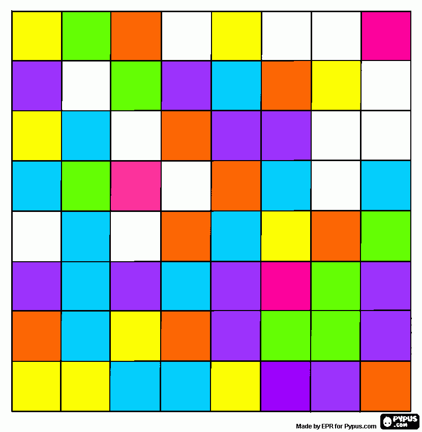 colored checkerboard coloring page