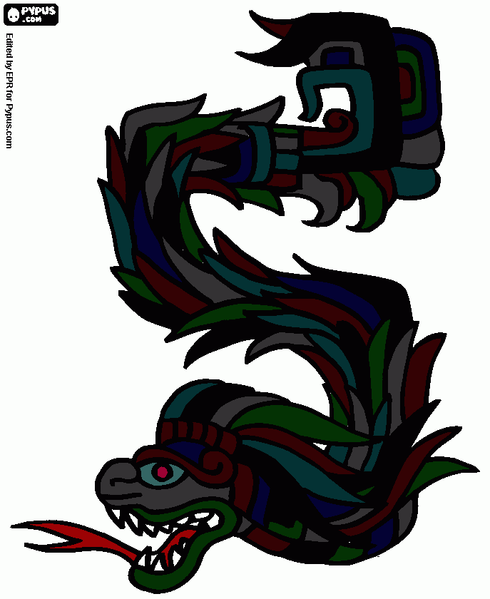 Colored Mayan God Mini-Project Part 1 coloring page