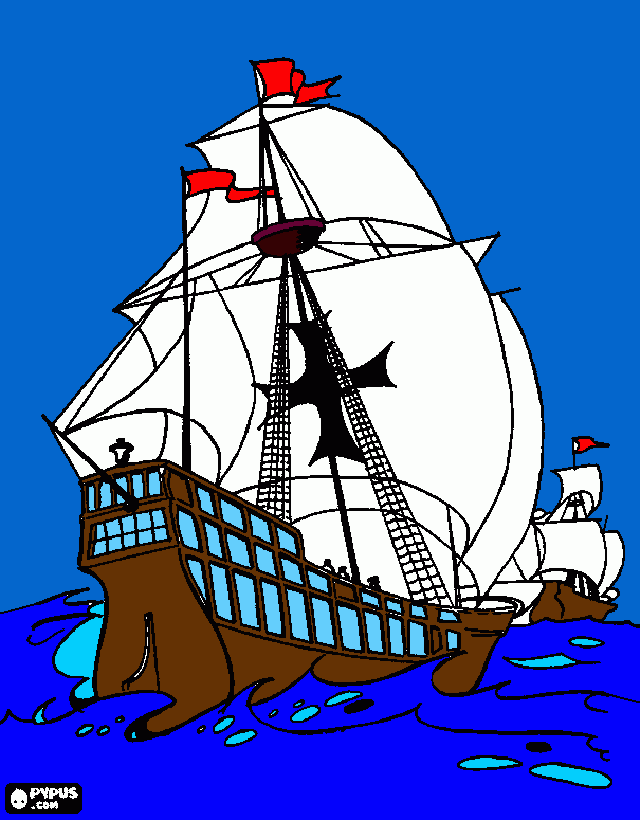 columbus ship coloring page