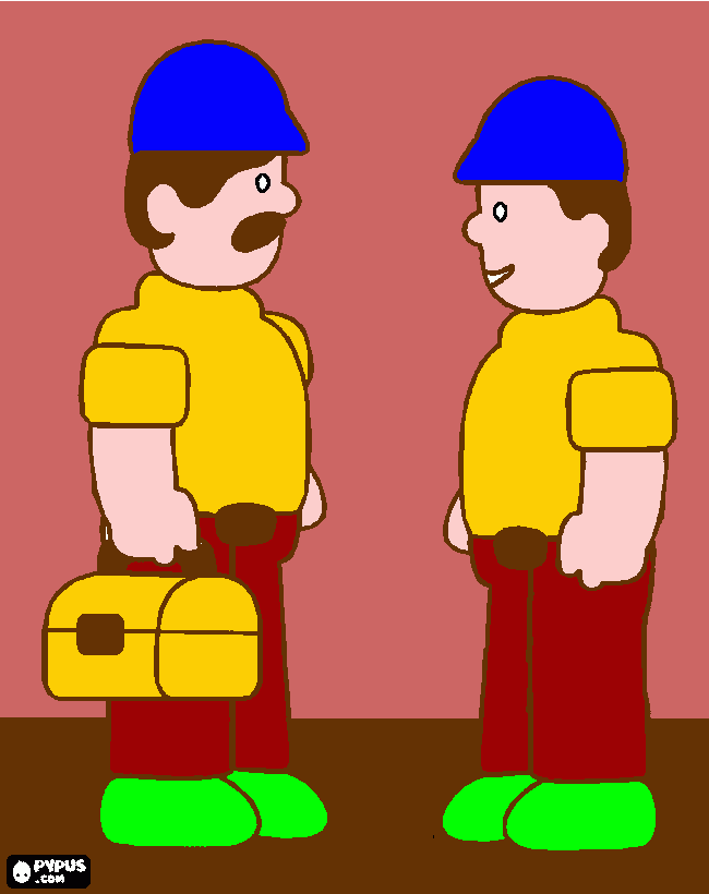 construcion workers coloring page