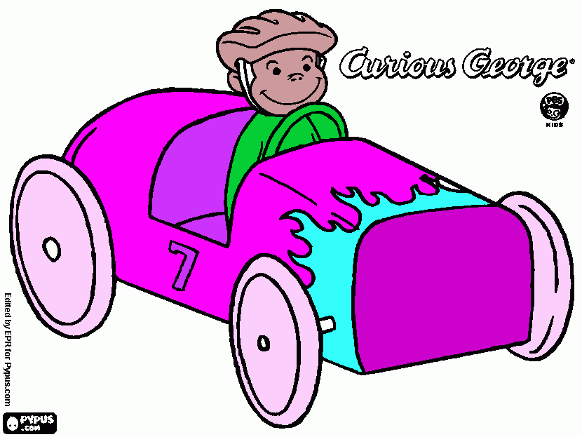 Curious George coloring page, printable Curious George