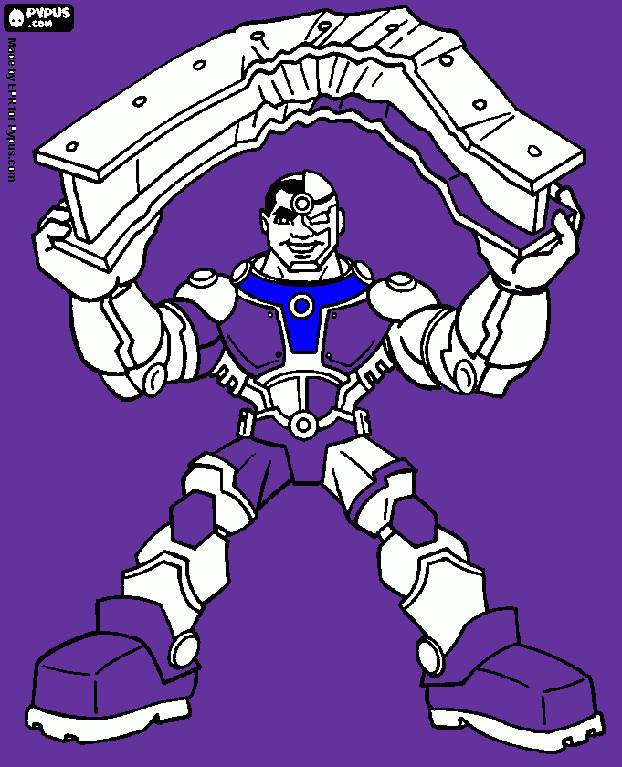 cyborg coloring page