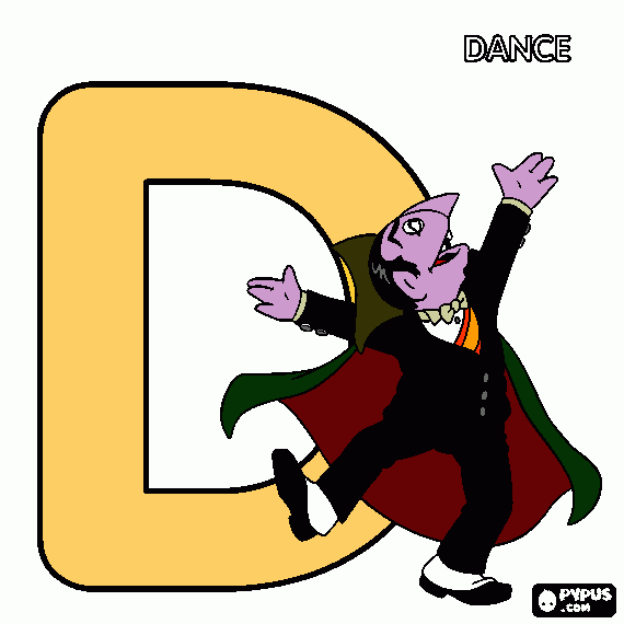 D - Count coloring page