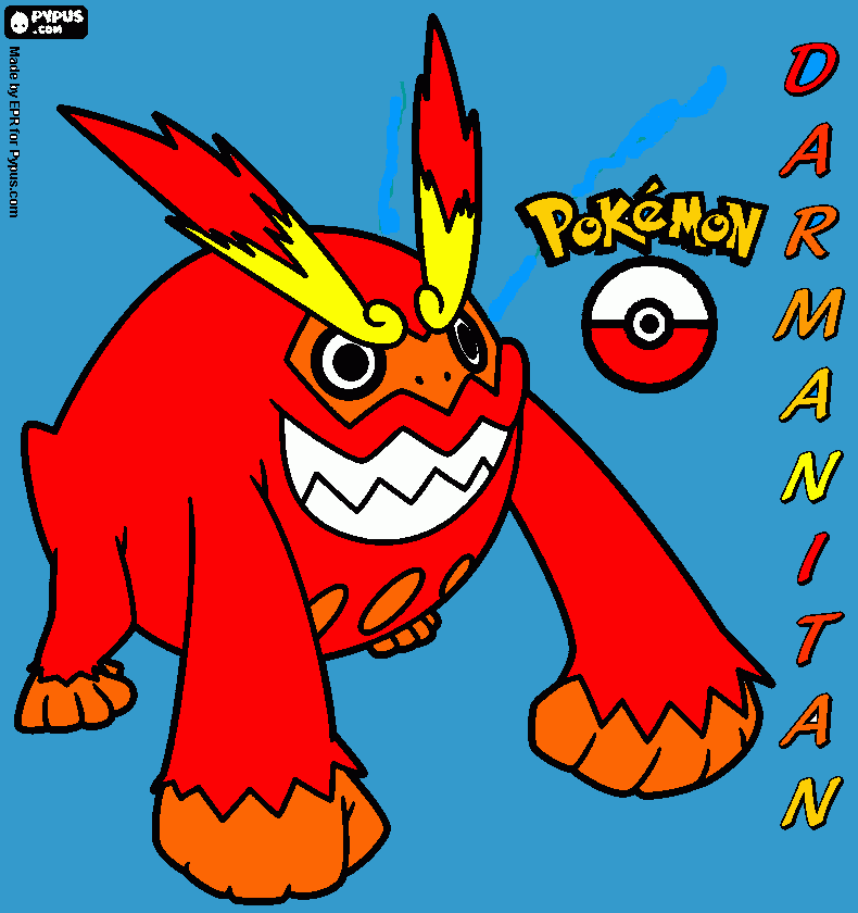 Darmanitan:The Blazing Pokemon coloring page