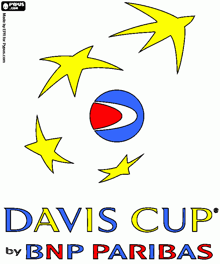 Davis Cup logo with the sponsor BNP Paribas  coloring page