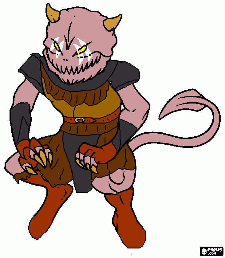 demon soldier 2 coloring page