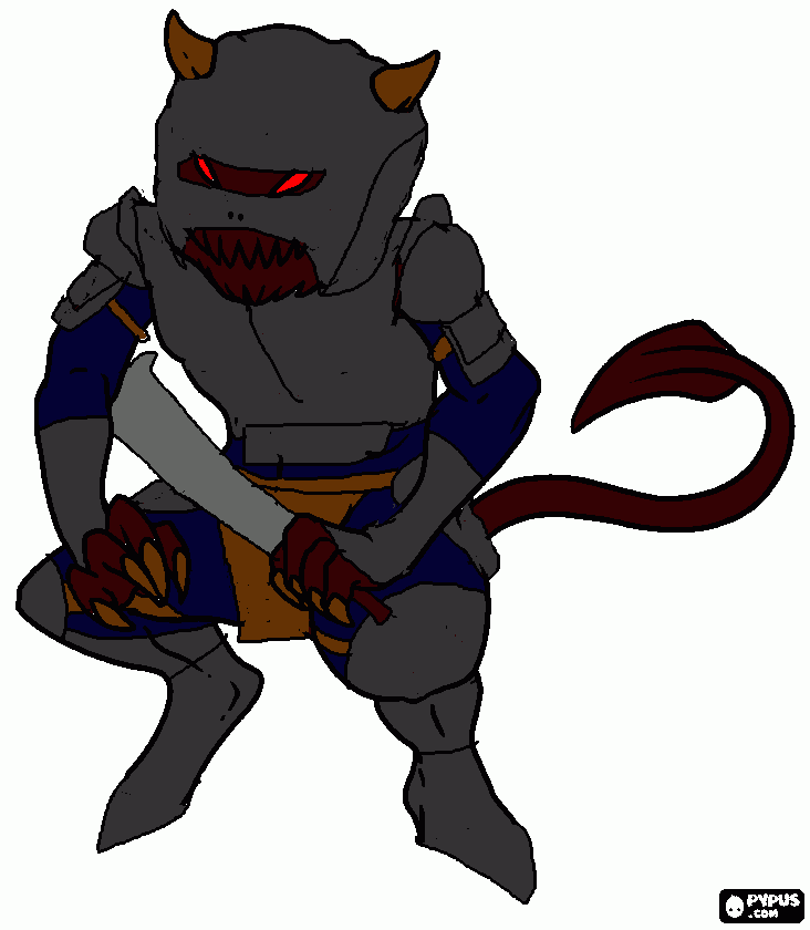 demon soldier coloring page