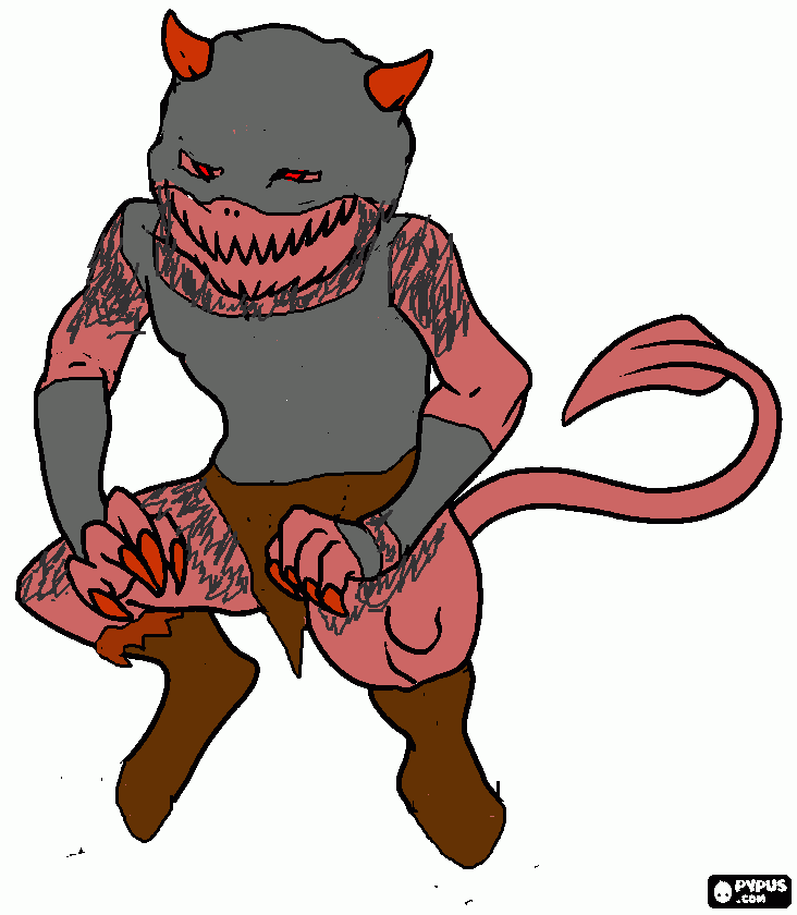 demon solider 3 coloring page