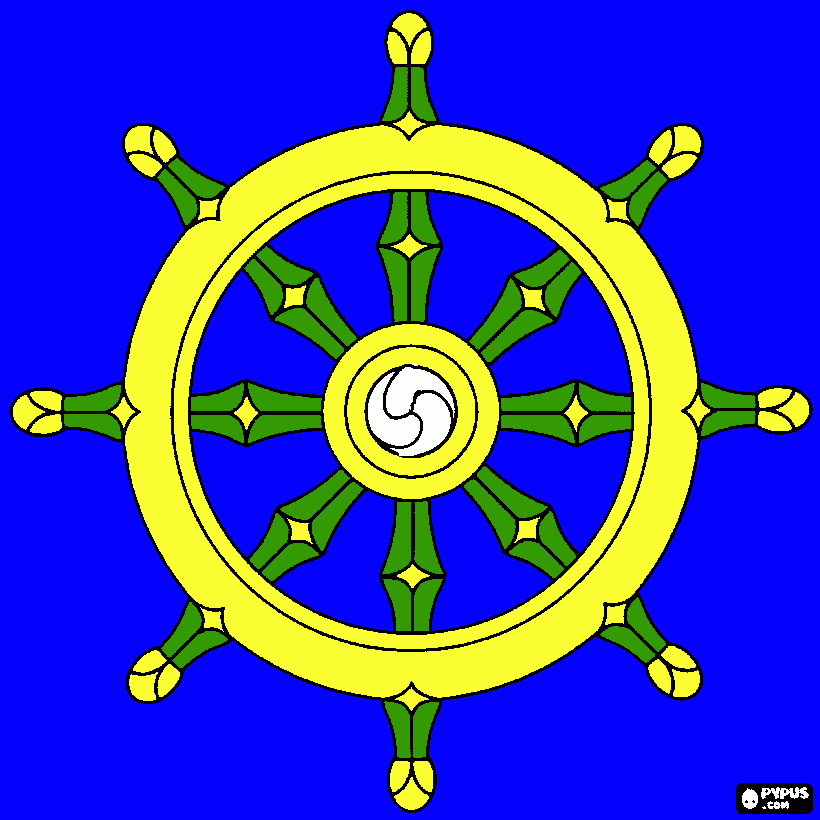 dharma wheel coloring page