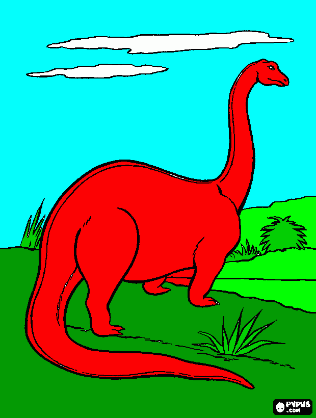 dino rojo coloring page