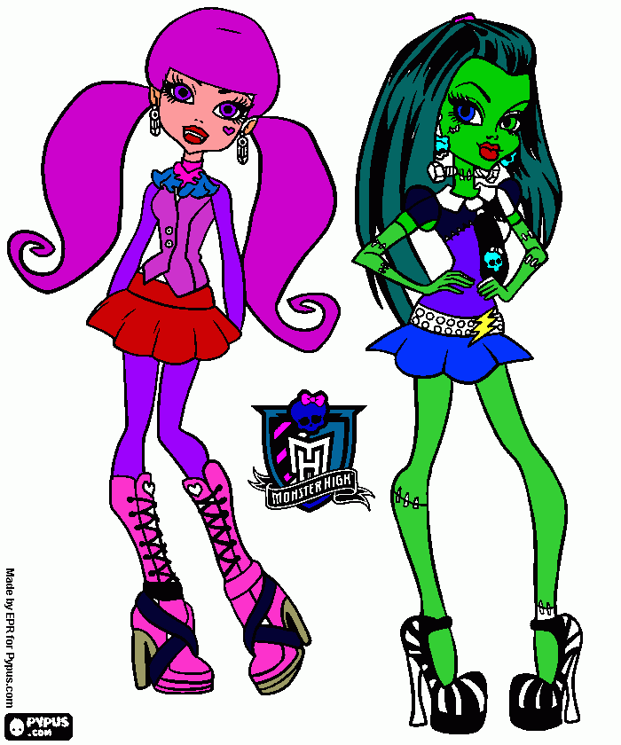 Draculaura An Frankie coloring page