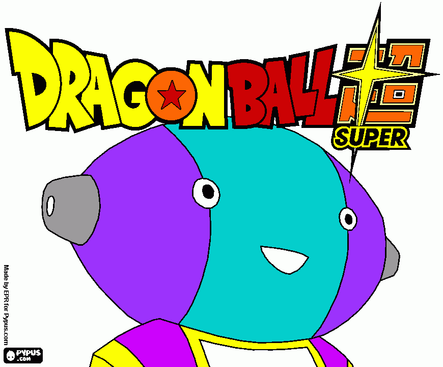 dragon ball super logo and robot coloring page