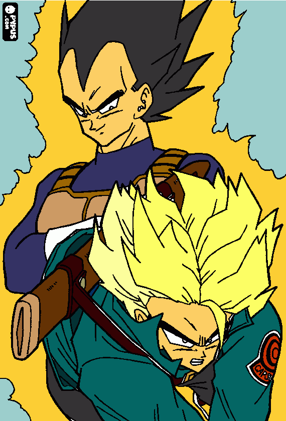 Dragonball-Vegeta and Trunks coloring page