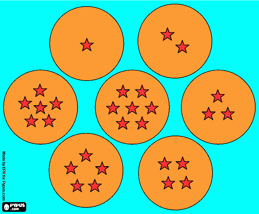 Dragonballs coloring page