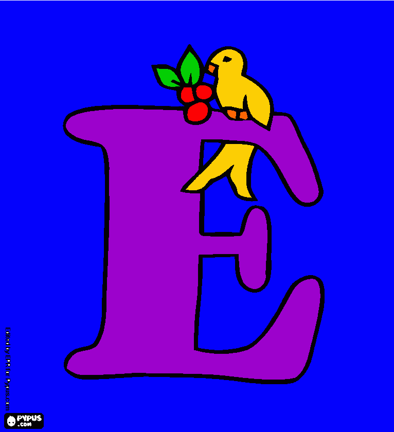 E for Eman coloring page