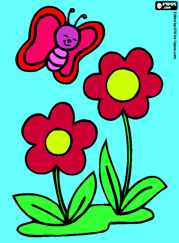 Ellie the butterfly coloring page