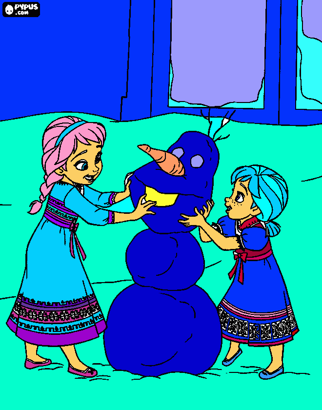 Elsa an Anna coloring page