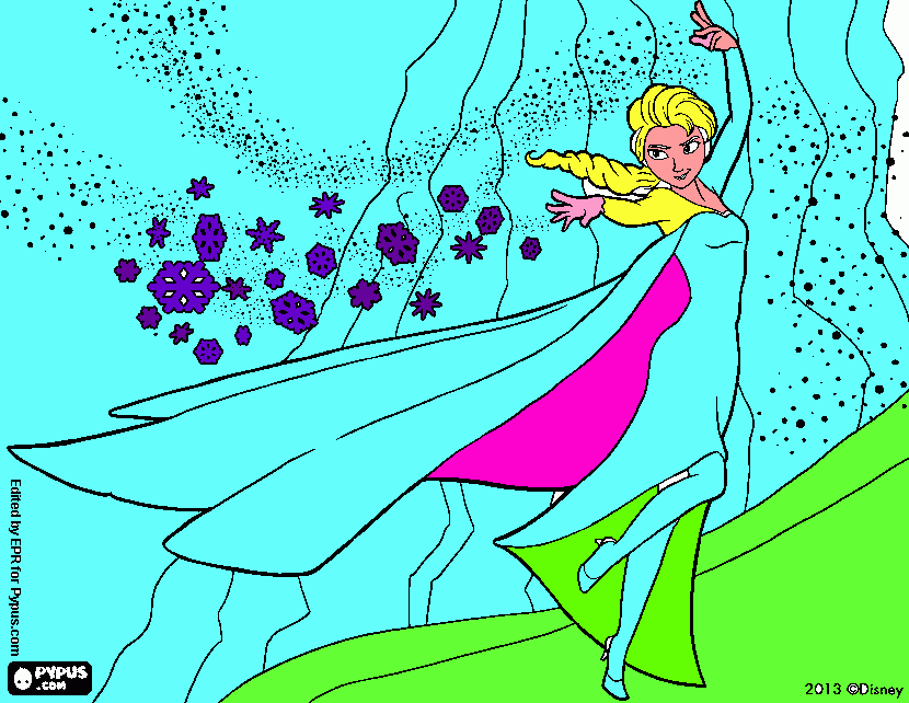 Elsa Creatibg Ice coloring page