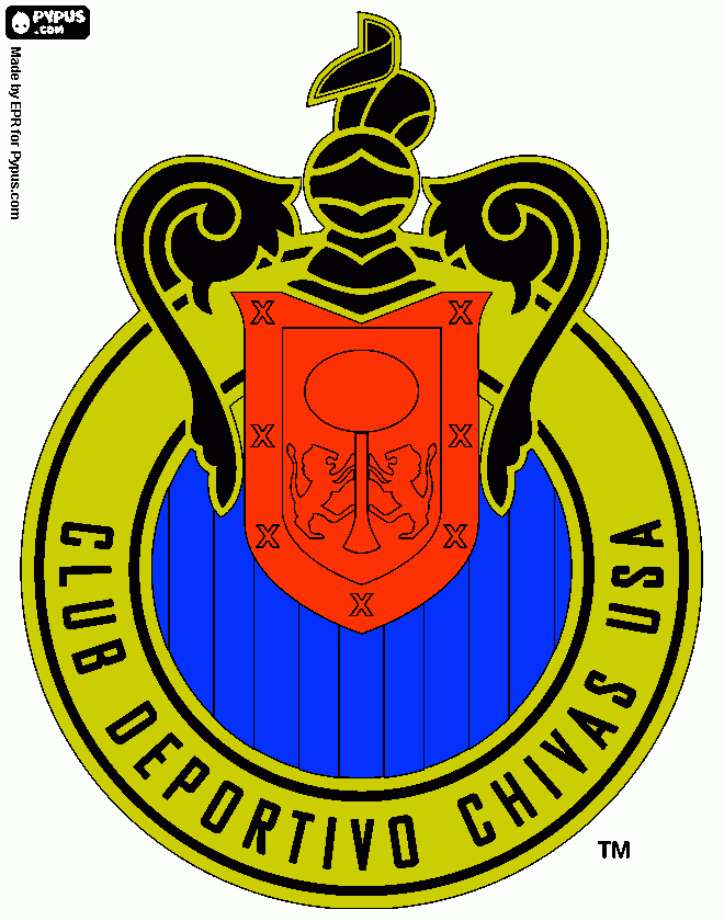 Emblem of Club Deportivo Chivas USA coloring page