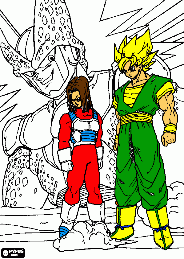 Ethan and SSJ Xander coloring page