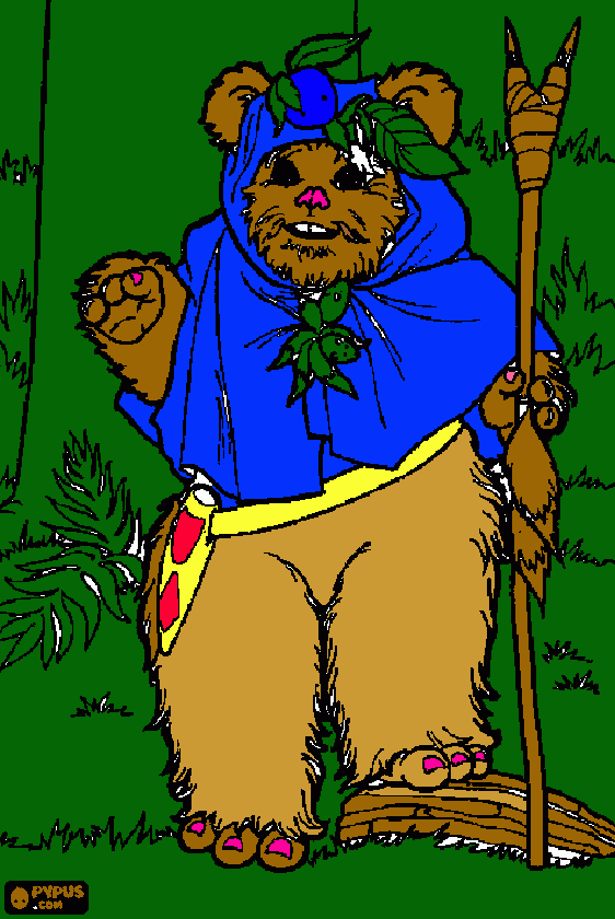 EWOK GREETINGS coloring page