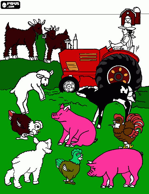 farm animals coloring page