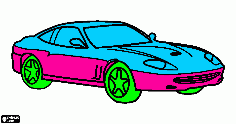 Ferrari Maranello, luxury sports car GT, Grand tourer  coloring page