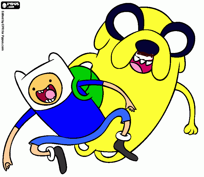 fin and jake coloring page