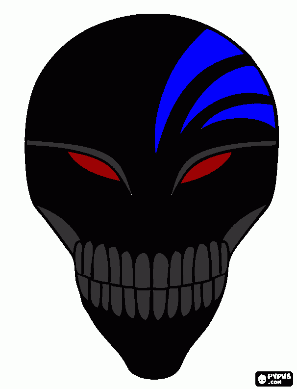 finished hollow mask  coloring page